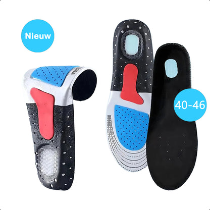 1-Pair Insoles - Gel Insoles - Heel Spur Insoles - Size 40-46 | Men's Gel Insoles - Women's Arch Support - Women's Heel Insoles - Terrycloth - Sports - Anti-slip Heel Raiser - Achilles Tendon - Raising Insoles Work Shoes - Black