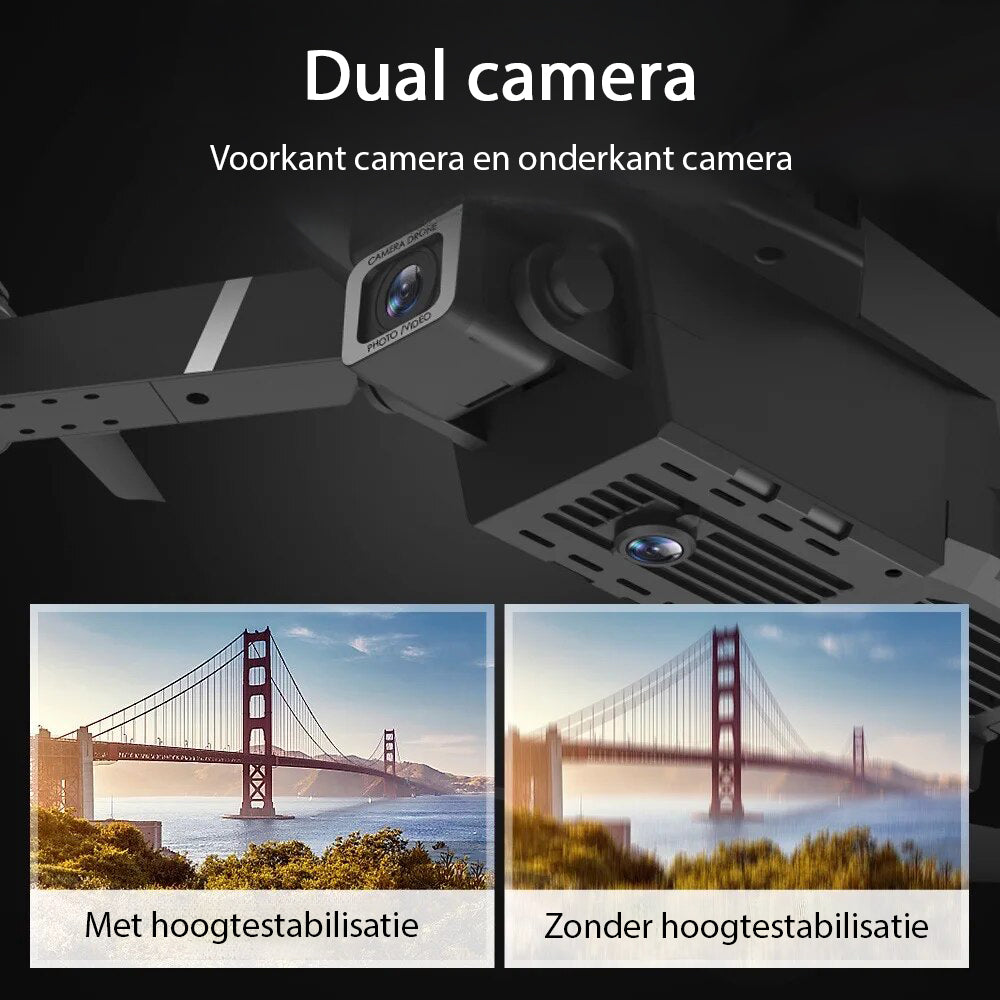 Dual Camera Drone - Incl 2 Accu's En Case - Zwart