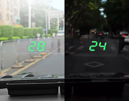TechEssentials HUD GPS - Vert - Compteur de vitesse - Voiture | Affichages tête haute - USB