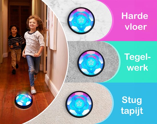 TechEssentials® Hover Ball - LED Lighting - 18 cm - Rechargeable | Indoor Hover Football - Soft - Kids - Air Powered Soccer - Gift - Indoor