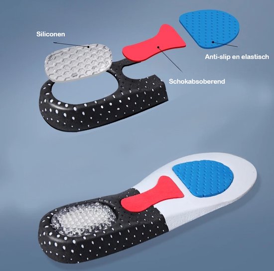 1-Pair Insoles - Gel Insoles - Heel Spur Insoles - Size 40-46 | Men's Gel Insoles - Women's Arch Support - Women's Heel Insoles - Terrycloth - Sports - Anti-slip Heel Raiser - Achilles Tendon - Raising Insoles Work Shoes - Black