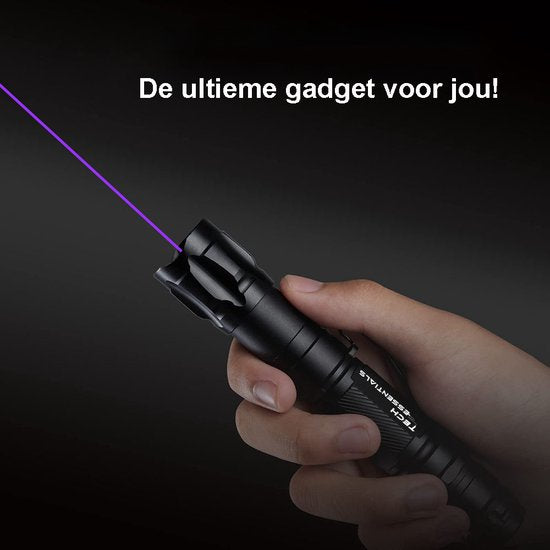 Professionele Laserpen Paars <5mW Met Case - Oplaadbaar - Inclusief Batterijen En Oplader