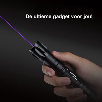 TechEssentials® Professional Laser Pointer Purple &lt;5mW With Case - Rechargeable - Including Batteries and Charger | Laser Pointers - Laser Pointer - Gadget