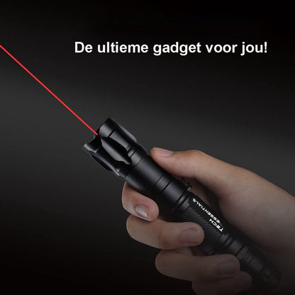 Stylo laser professionnel TechEssentials® rouge &lt;5 mW avec étui - rechargeable - y compris piles et chargeur | Stylos laser - Pointeur laser - Gadget