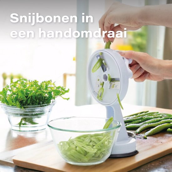 French Bean Grinder With Suction Cup - Bean Cutter | Slicer - Vegetables - Manual - Chopper - Herb Knife