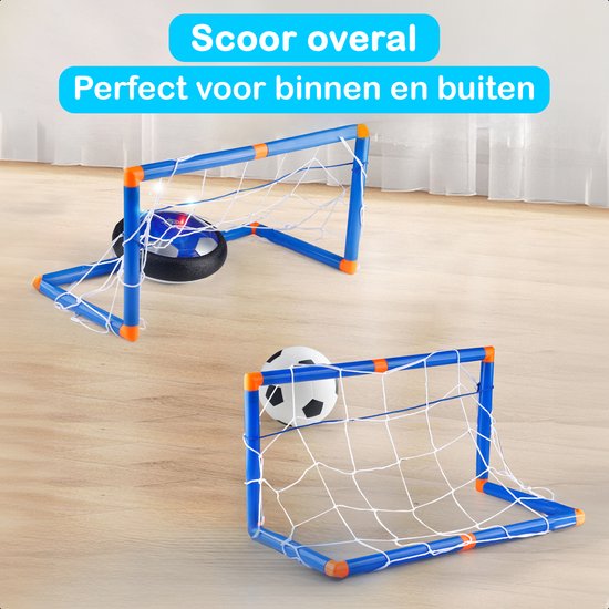 Hover Ball Set - Voetbaldoeltjes Set Van 2 - Voetbal Ø11cm&Pomp - Led Verlichting - 18 cm - Oplaadbaar