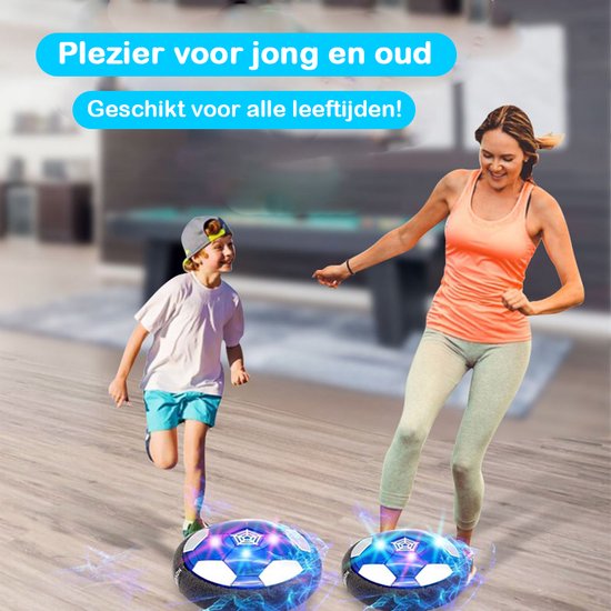 Hover Ball Set - Voetbaldoeltjes Set Van 2 - Voetbal Ø11cm&Pomp - Led Verlichting - 18 cm - Oplaadbaar