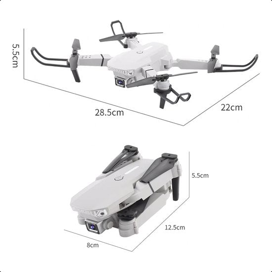 Dual Camera Drone -Incl 2 Accu's En Case - Grijs