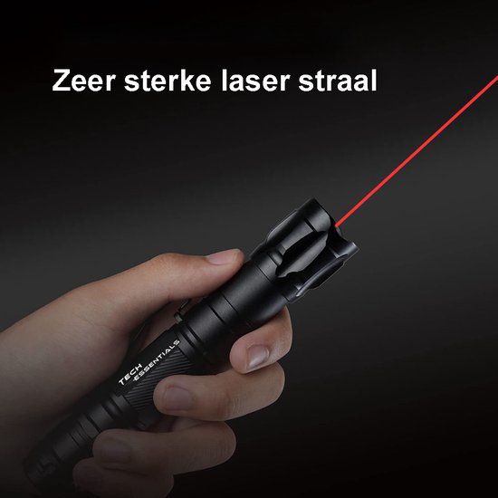 TechEssentials® Professional Laser Pointer Red &lt;5mW With Case - Rechargeable - Including Batteries and Charger | Laser Pointers - Laser Pointer - Gadget