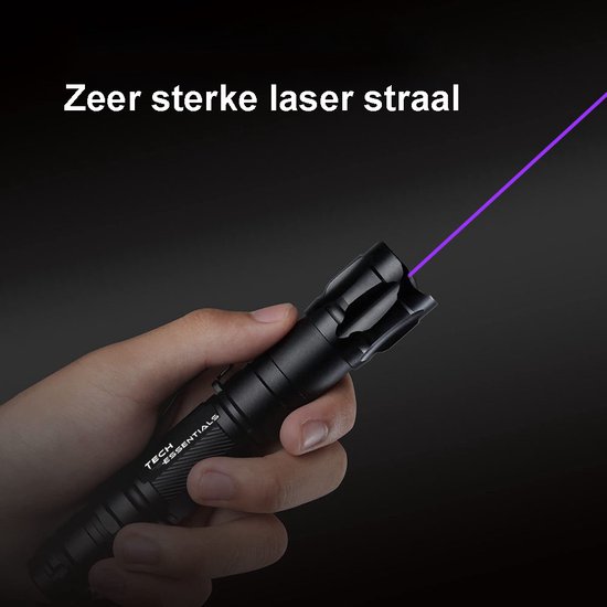 Professionele Laserpen Paars <5mW Met Case - Oplaadbaar - Inclusief Batterijen En Oplader