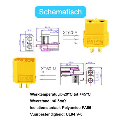 XT60 Connector - 10 Set/Paar - Male and Female