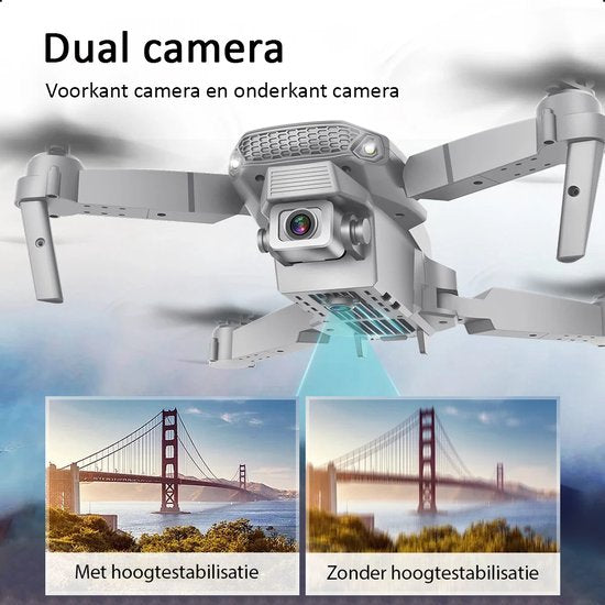 Dual Camera Drone -Incl 2 Accu's En Case - Grijs