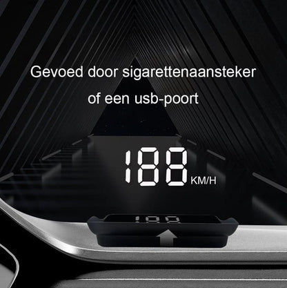 TechEssentials HUD GPS - Blanc - Compteur de vitesse - Voiture | Affichages tête haute - USB