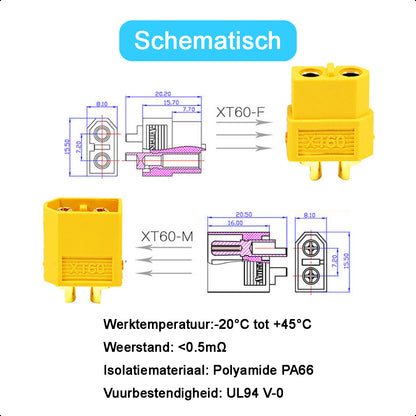 XT60 Connector - 20 Set/Paar - Male and Female