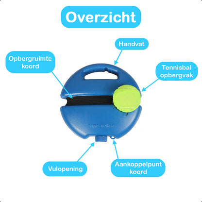 Tennistrainer Set Met Elastiek En Tennisbal - Blauw