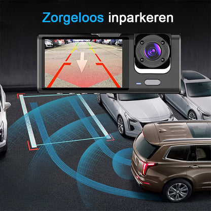 TechEssentials - Dual Dashcam For Car - Full HD - Rear View Camera - Incl Micro SD Card | And Rear - Night Vision - Camera