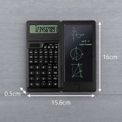 Wetenschappelijke Solar Rekenmachine Met Digitale Notitieblok En Pen - Zwart