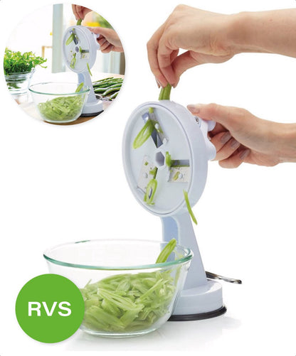 French Bean Grinder With Suction Cup - Bean Cutter | Slicer - Vegetables - Manual - Chopper - Herb Knife