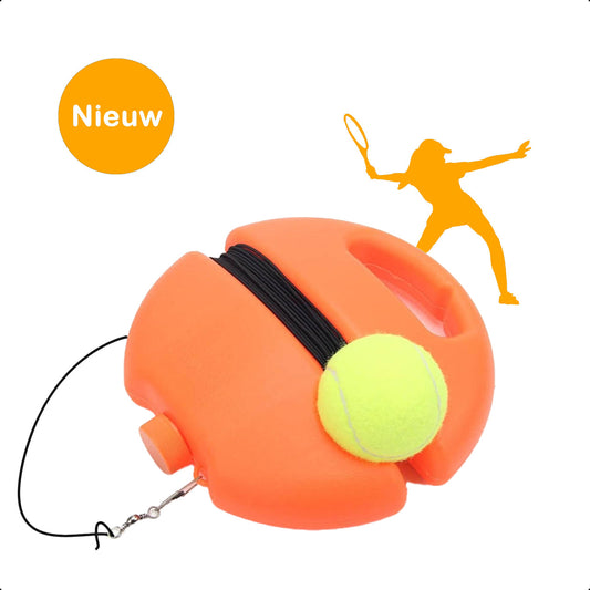 Bâton de tennis - Swingball - Entraîneur de tennis - Ensemble avec élastique et balle de tennis - Orange | Pour le Jardin Enfants - Classique - Pro - Vacances - Adultes - Spike - Pickleball